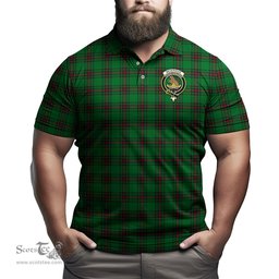 Scottish Beveridge Tartan Mens Polo Shirt with Family Crest Scottish Polo Shirt Scottish Plaid Tartan Plaid - ScotsTee - scotstee.com
