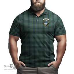 Scottish Arbuthnot Tartan Mens Polo Shirt with Family Crest Scottish Polo Shirt Scottish Plaid Tartan Plaid - ScotsTee - scotstee.com
