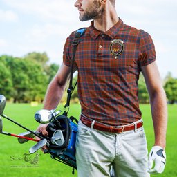 Scottish Cameron of Lochiel Ancient Tartan Mens Polo Shirt with Family Crest Scottish Polo Shirt Scottish Plaid Tartan Plaid - ScotsTee - scotstee.com