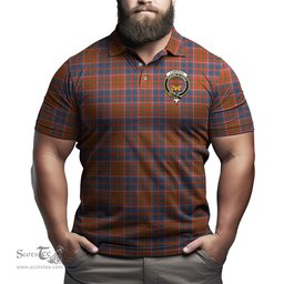 Scottish Cameron of Lochiel Ancient Tartan Mens Polo Shirt with Family Crest Scottish Polo Shirt Scottish Plaid Tartan Plaid - ScotsTee - scotstee.com