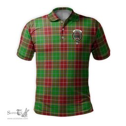 Scottish Baxter Modern Tartan Mens Polo Shirt with Family Crest Scottish Polo Shirt Scottish Plaid Tartan Plaid - ScotsTee - scotstee.com