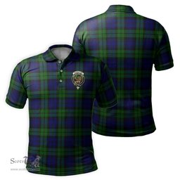 Scottish Bannatyne Tartan Mens Polo Shirt with Family Crest Scottish Polo Shirt Scottish Plaid Tartan Plaid - ScotsTee - scotstee.com