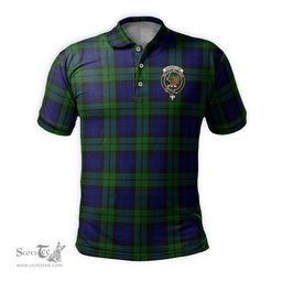 Scottish Bannatyne Tartan Mens Polo Shirt with Family Crest Scottish Polo Shirt Scottish Plaid Tartan Plaid - ScotsTee - scotstee.com