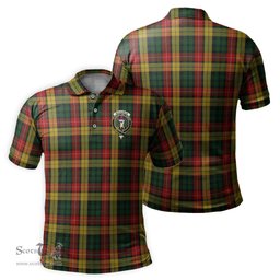 Scottish Buchanan Tartan Mens Polo Shirt with Family Crest Scottish Polo Shirt Scottish Plaid Tartan Plaid - ScotsTee - scotstee.com