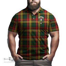 Scottish Buchanan Tartan Mens Polo Shirt with Family Crest Scottish Polo Shirt Scottish Plaid Tartan Plaid - ScotsTee - scotstee.com