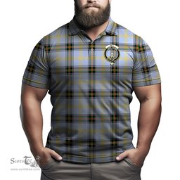 Scottish Bell Tartan Mens Polo Shirt with Family Crest Scottish Polo Shirt Scottish Plaid Tartan Plaid - ScotsTee - scotstee.com