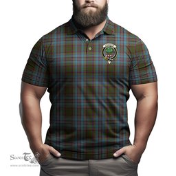 Scottish Anderson Tartan Mens Polo Shirt with Family Crest Scottish Polo Shirt Scottish Plaid Tartan Plaid - ScotsTee - scotstee.com