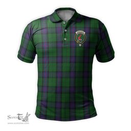 Scottish Armstrong Tartan Mens Polo Shirt with Family Crest Scottish Polo Shirt Scottish Plaid Tartan Plaid - ScotsTee - scotstee.com