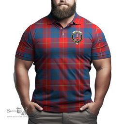 Scottish Blane Tartan Mens Polo Shirt with Family Crest Scottish Polo Shirt Scottish Plaid Tartan Plaid - ScotsTee - scotstee.com