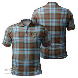 Scottish Anderson Ancient Tartan Mens Polo Shirt with Family Crest Scottish Polo Shirt Scottish Plaid Tartan Plaid - ScotsTee - scotstee.com