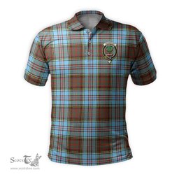 Scottish Anderson Ancient Tartan Mens Polo Shirt with Family Crest Scottish Polo Shirt Scottish Plaid Tartan Plaid - ScotsTee - scotstee.com