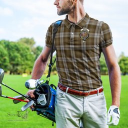 Scottish Baillie Dress Tartan Mens Polo Shirt with Family Crest Scottish Polo Shirt Scottish Plaid Tartan Plaid - ScotsTee - scotstee.com