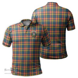 Scottish Buchanan Ancient Tartan Mens Polo Shirt with Family Crest Scottish Polo Shirt Scottish Plaid Tartan Plaid - ScotsTee - scotstee.com