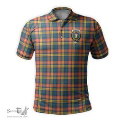 Scottish Buchanan Ancient Tartan Mens Polo Shirt with Family Crest Scottish Polo Shirt Scottish Plaid Tartan Plaid - ScotsTee - scotstee.com