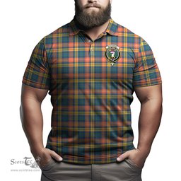 Scottish Buchanan Ancient Tartan Mens Polo Shirt with Family Crest Scottish Polo Shirt Scottish Plaid Tartan Plaid - ScotsTee - scotstee.com