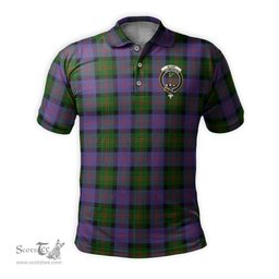 Scottish Blair Modern Tartan Mens Polo Shirt with Family Crest Scottish Polo Shirt Scottish Plaid Tartan Plaid - ScotsTee - scotstee.com