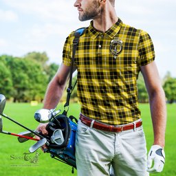 Scottish Barclay Dress Modern Tartan Mens Polo Shirt with Family Crest Scottish Polo Shirt Scottish Plaid Tartan Plaid - ScotsTee - scotstee.com