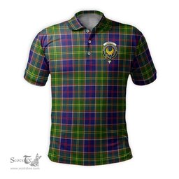 Scottish Arnott Tartan Mens Polo Shirt with Family Crest Scottish Polo Shirt Scottish Plaid Tartan Plaid - ScotsTee - scotstee.com