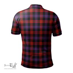 Scottish Broun Modern Tartan Mens Polo Shirt with Family Crest Scottish Polo Shirt Scottish Plaid Tartan Plaid - ScotsTee - scotstee.com