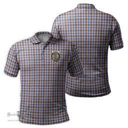 Scottish Boswell Tartan Mens Polo Shirt with Family Crest Scottish Polo Shirt Scottish Plaid Tartan Plaid - ScotsTee - scotstee.com