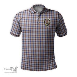 Scottish Boswell Tartan Mens Polo Shirt with Family Crest Scottish Polo Shirt Scottish Plaid Tartan Plaid - ScotsTee - scotstee.com