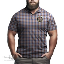 Scottish Boswell Tartan Mens Polo Shirt with Family Crest Scottish Polo Shirt Scottish Plaid Tartan Plaid - ScotsTee - scotstee.com