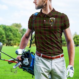 Scottish Buchan Modern Tartan Mens Polo Shirt with Family Crest Scottish Polo Shirt Scottish Plaid Tartan Plaid - ScotsTee - scotstee.com