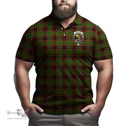 Scottish Buchan Modern Tartan Mens Polo Shirt with Family Crest Scottish Polo Shirt Scottish Plaid Tartan Plaid - ScotsTee - scotstee.com