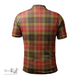 Scottish Buchanan Old Set Weathered Tartan Mens Polo Shirt with Family Crest Scottish Polo Shirt Scottish Plaid Tartan Plaid - ScotsTee - scotstee.com