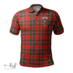 Scottish Butter Tartan Mens Polo Shirt with Family Crest Scottish Polo Shirt Scottish Plaid Tartan Plaid - ScotsTee - scotstee.com