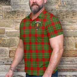 Scottish Callander Modern Tartan Mens Polo Shirt with Family Crest Scottish Polo Shirt Scottish Plaid Tartan Plaid - ScotsTee - scotstee.com