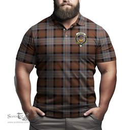 Scottish Cameron of Erracht Weathered Tartan Mens Polo Shirt with Family Crest Scottish Polo Shirt Scottish Plaid Tartan Plaid - ScotsTee - scotstee.com