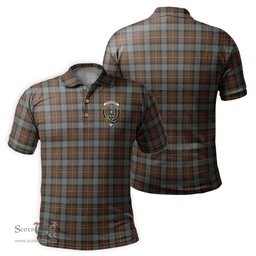 Scottish Ferguson Weathered Tartan Mens Polo Shirt with Family Crest Scottish Polo Shirt Scottish Plaid Tartan Plaid - ScotsTee - scotstee.com