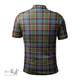 Scottish Glass Tartan Mens Polo Shirt with Family Crest Scottish Polo Shirt Scottish Plaid Tartan Plaid - ScotsTee - scotstee.com