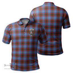 Scottish Dalmahoy Tartan Mens Polo Shirt with Family Crest Scottish Polo Shirt Scottish Plaid Tartan Plaid - ScotsTee - scotstee.com