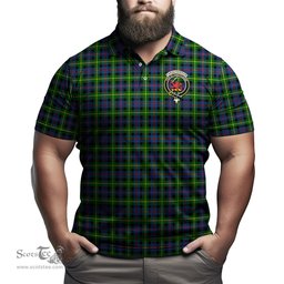 Scottish Farquharson Modern Tartan Mens Polo Shirt with Family Crest Scottish Polo Shirt Scottish Plaid Tartan Plaid - ScotsTee - scotstee.com