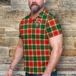 Scottish Gibsone (Gibson-Gibbs) Tartan Mens Polo Shirt with Family Crest Scottish Polo Shirt Scottish Plaid Tartan Plaid - ScotsTee - scotstee.com