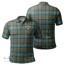 Scottish Cathcart Tartan Mens Polo Shirt with Family Crest Scottish Polo Shirt Scottish Plaid Tartan Plaid - ScotsTee - scotstee.com
