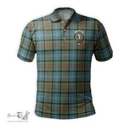Scottish Cathcart Tartan Mens Polo Shirt with Family Crest Scottish Polo Shirt Scottish Plaid Tartan Plaid - ScotsTee - scotstee.com
