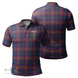 Scottish Chisholm Hunting Modern Tartan Mens Polo Shirt with Family Crest Scottish Polo Shirt Scottish Plaid Tartan Plaid - ScotsTee - scotstee.com