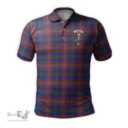 Scottish Chisholm Hunting Modern Tartan Mens Polo Shirt with Family Crest Scottish Polo Shirt Scottish Plaid Tartan Plaid - ScotsTee - scotstee.com