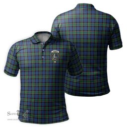 Scottish Fletcher Ancient Tartan Mens Polo Shirt with Family Crest Scottish Polo Shirt Scottish Plaid Tartan Plaid - ScotsTee - scotstee.com