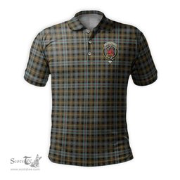 Scottish Farquharson Weathered Tartan Mens Polo Shirt with Family Crest Scottish Polo Shirt Scottish Plaid Tartan Plaid - ScotsTee - scotstee.com
