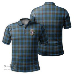 Scottish Cockburn Modern Tartan Mens Polo Shirt with Family Crest Scottish Polo Shirt Scottish Plaid Tartan Plaid - ScotsTee - scotstee.com