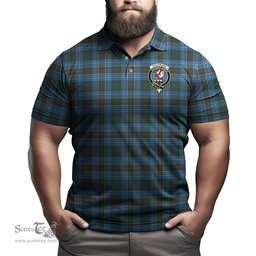 Scottish Cockburn Modern Tartan Mens Polo Shirt with Family Crest Scottish Polo Shirt Scottish Plaid Tartan Plaid - ScotsTee - scotstee.com