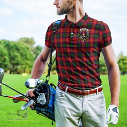Scottish Charteris Tartan Mens Polo Shirt with Family Crest Scottish Polo Shirt Scottish Plaid Tartan Plaid - ScotsTee - scotstee.com
