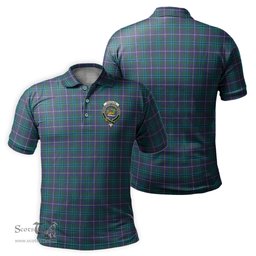 Scottish Douglas Modern Tartan Mens Polo Shirt with Family Crest Scottish Polo Shirt Scottish Plaid Tartan Plaid - ScotsTee - scotstee.com
