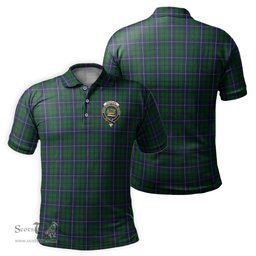 Scottish Douglas Green Tartan Mens Polo Shirt with Family Crest Scottish Polo Shirt Scottish Plaid Tartan Plaid - ScotsTee - scotstee.com