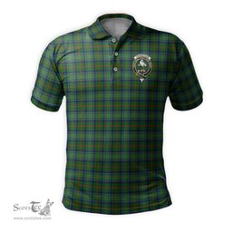Scottish Cranstoun Tartan Mens Polo Shirt with Family Crest Scottish Polo Shirt Scottish Plaid Tartan Plaid - ScotsTee - scotstee.com
