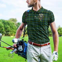 Scottish Cranstoun Tartan Mens Polo Shirt with Family Crest Scottish Polo Shirt Scottish Plaid Tartan Plaid - ScotsTee - scotstee.com